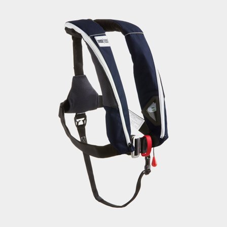 Chaleco salvavidas inflable 1852-Marine Aero 165N, automático, con anillo para línea de seguridad, rojo + cartucho de CO2 33 gramos, One-Size (> 50 kg