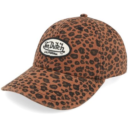 Von Dutch - Brun unconstructed Keps - Baseball Suedin Leopard Dad Cap @ Hatstore