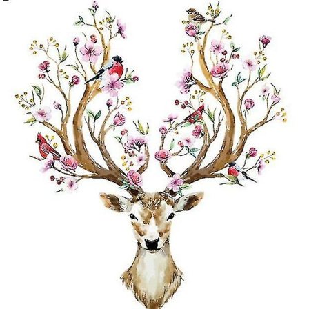Fargerik reinsdyr hjortehode veggmaleri kunst klistremerke for romdekor gevir