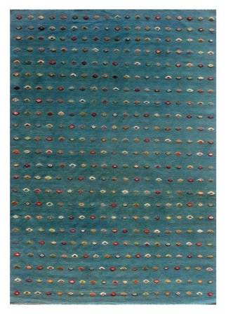 Tissé À La Main Kilim Nimbaft Tapis 219X298 De Laine Bleu Foncé/Noir
