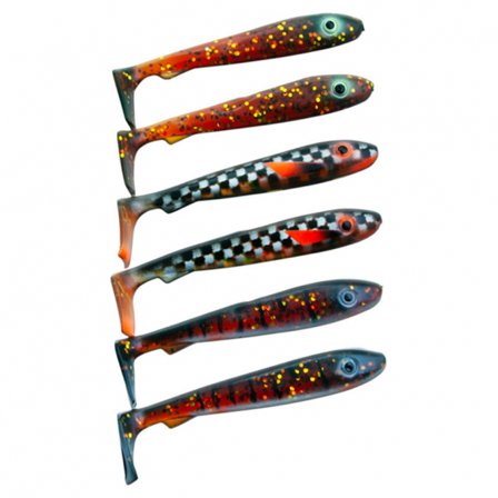 Svartzonker McRubber Bass 8cm Mix (6pcs) - Motoroil