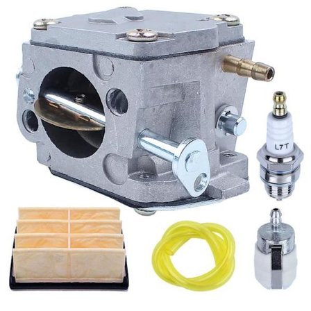 Förgasare med luftfilter och bränsleslangssats kompatibel med Husqvarna 61 266 268 272 272XP