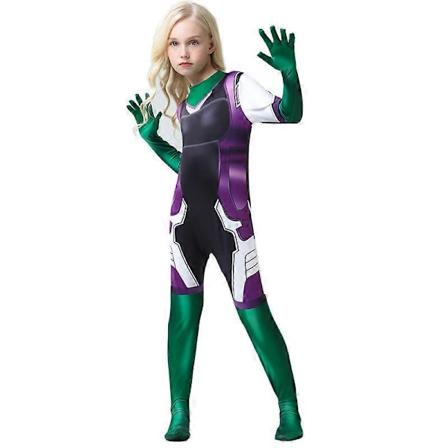 Jumpsuit for cosplay av kvinnelig Hulk, Halloween-kostyme for barn og voksne 110
