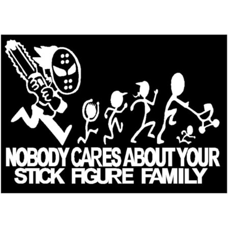 2 stk Motorsag Dekal Ingen bryr seg om DIN PINNEFIGURFAMILIE