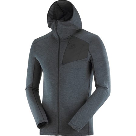 Salomon Men's Outline Full Zip Hoodie Men Mid layer tops Black XL