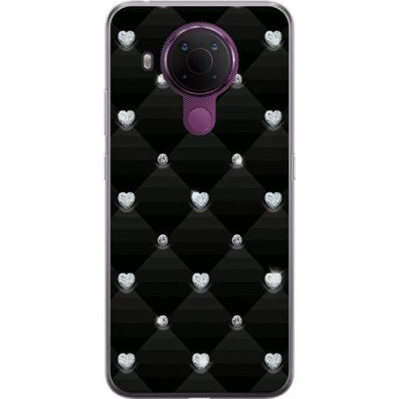 Nokia 5.4 Genomskinligt Skal Bling Heart