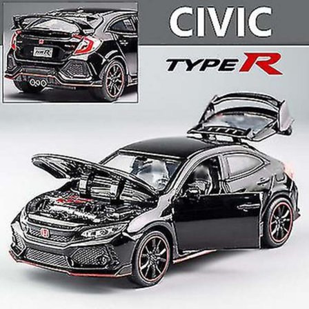 1:32 Honda Civic Type-r Legering Bilmodel Diecasts & Legetøjsbiler Metal Sportsvogn Model Lyd Og Lys Samling Børnelegetøj Gave