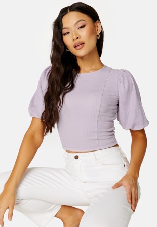 BUBBLEROOM Piper puff sleeve top Light lilac Klær