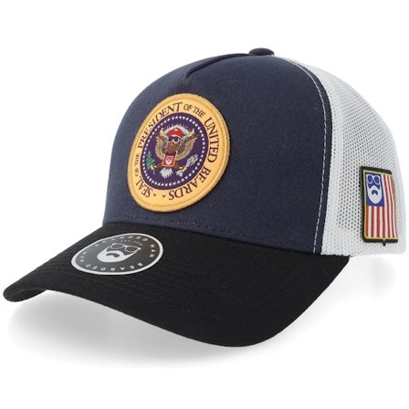 Bearded Man - Azul trucker Boné - Seal Of President Otub Navy/White/Black A-frame Trucker @ Hatstore