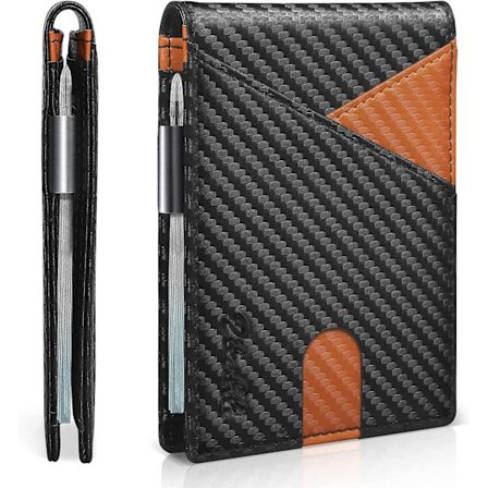 Slim plånbok för män med 12 kortplatser RFID-plånbok för män med ID-fönster