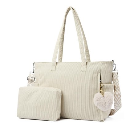 Damehåndtaske, Corduroy shopper taske, stor skoletaske