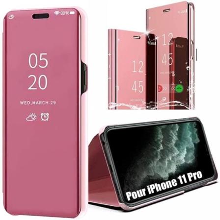 Cover til iPhone 11 Pro (5,8") Soft Smart View Front- og bagbeskyttelse Pink Rosa
