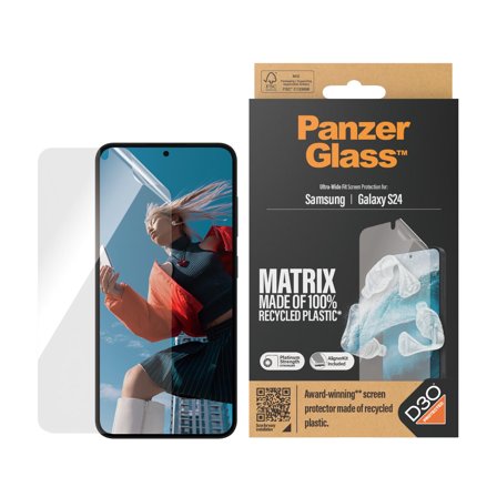 PanzerGlass Matrix - skjermbeskyttelse for mobiltelefon - med D3O, ultravid passform med AlignerKit