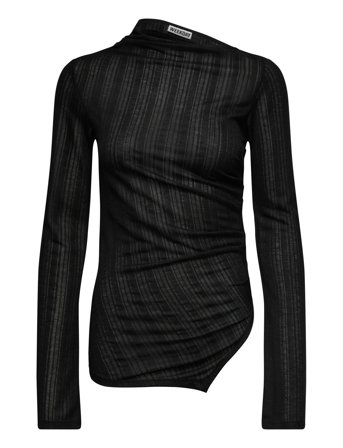 Weekday Asymmetric Long Sleeve Top - Black - XS