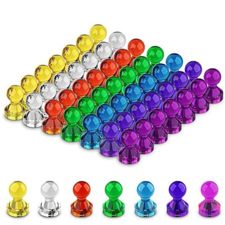 Kjøleskap magnet - Pushpin magnet - Akryl - 7stk