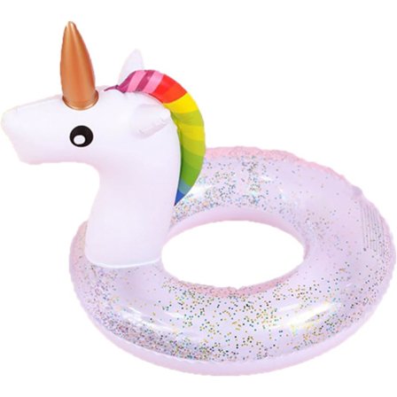 Sommaruppblåsbar badring pool flyta, uppblåsbar pool flyta-söt glitter simring badleksaker för barn