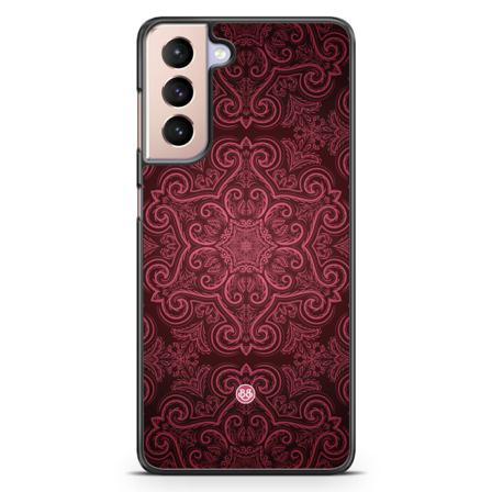 Bjornberry Skal Samsung Galaxy S21 - Röd Retromönster