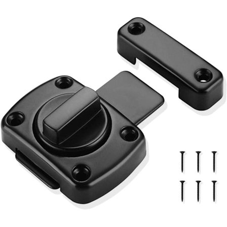 Bad dørvrider roterende dørvrider dørvrider, venstre og høyre ekstra faste tyverisikre låser, balkong baderom vindusmøbler (svart)