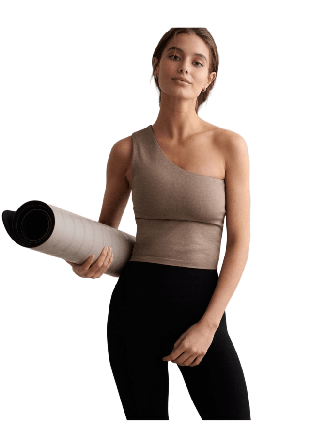 aim'n Shape Seamless One Shoulder Bralette Träningskläder Dam Brun XS