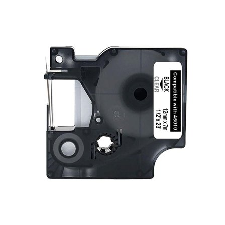 Tape 12mm Svart på Klar - Lyreco - Kontorsmaskiner - Märkmaskiner och tape - Tape - Dymo D1