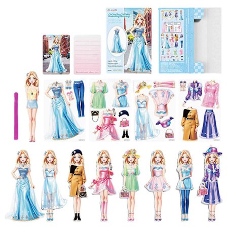 Bärbara Magnetiska Utklädningsdockor Prinsessa av Papper för Kreativa Barn (FMY)