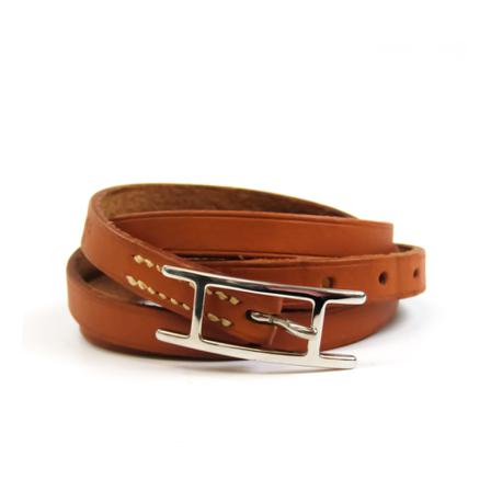 Hermès Vintage, Pre-owned Hapi 3 Bracelet Bruin, Dames, Maat:ONE Size,leer