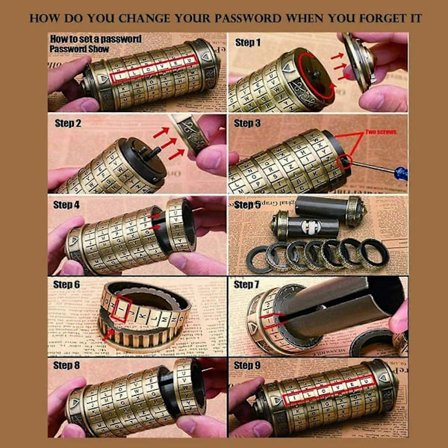 Da Vinci Code Mini Låse Puzzle Boks med Skjult Rum Jubilæums Kode Lås Som Gave til Dreng og