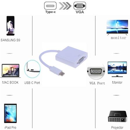 Usb C Till Hona Vga 1080p Hdtv-kabeladapter Typ-c-adapter