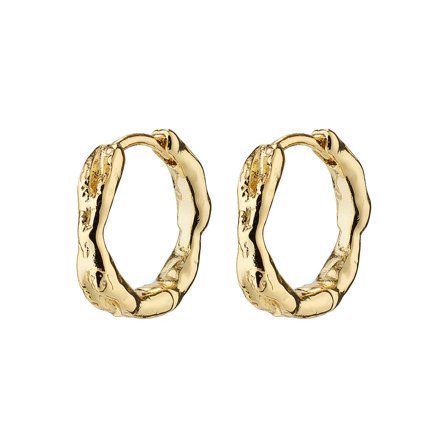 Pilgrim Eddy Genanvendt Organic Shaped Hoops Small Guld Belagt, Tøj & Bolig, Smykker, Øreringe