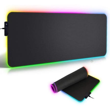 RGB gaming musematte XXL LED stor musematte 800 x 300 x 4 mm Musemattebelysning Tastaturmatte Ekstra USB-inngang for mus, tastatur eller mobiltelefon