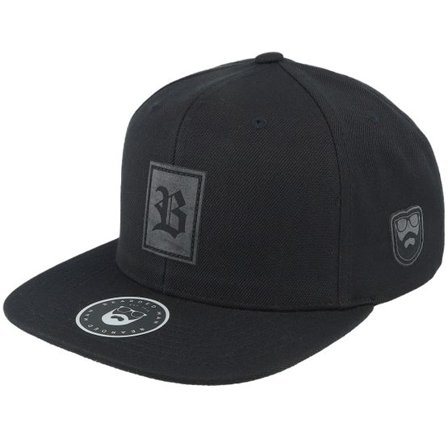 Bearded Man - Svart snapback Keps - Charcoal Old English B Patch Black Snapback @ Hatstore