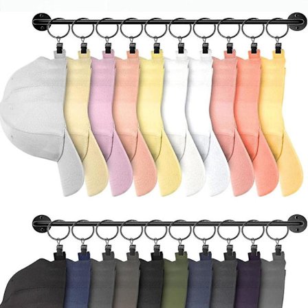 Hat Væg Rack Kasket Organizer: Baseball Kasket Stativer Display Holder med 20 Kroge - Moderne Metal Sort Hatte Opbevaring Vægmonteret