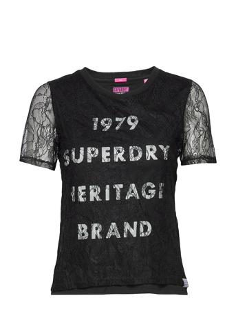 Lace Graphic Tee Black Superdry