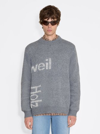 Holzweiler - Haza Logo Sweater - Grey Mix - Mens - Large