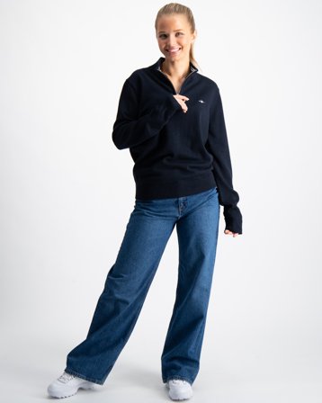 GANT SHIELD COTTON HALF ZIP Bleu Pulls Fille - Kids Brand Store