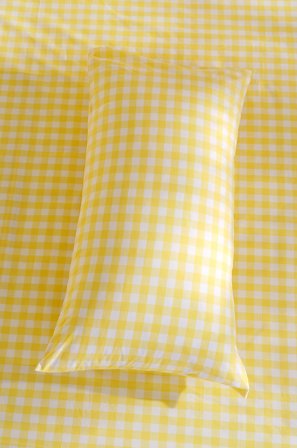 Jotex - Putetrekk 50x90 Cm Økologisk Sitrongul/naturhvit - LAUREN - Kjøp Putevar hos Jotex