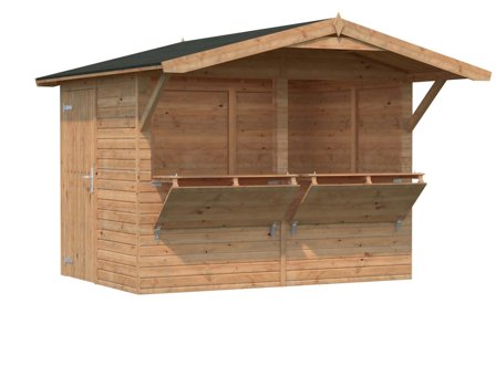 Palmako Stella Kiosk 5,2 m²/inv. 5 m², utan golv, brun, impr., Stugor & förråd