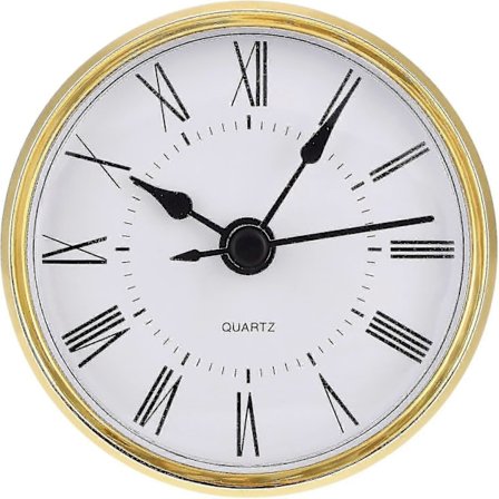 Shao 2,8 tommer (70 mm) Quartz-klokkeinnsats med romertall og gullkant