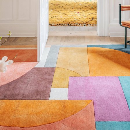 Arty 200X300 Multicolor Geometric Wool Rug