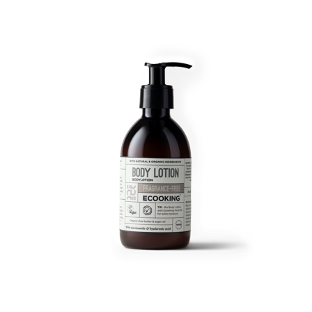Ecooking Bodylotion Parfumefri 300 ml - Hyaluronsyre, 5% Niacinamid, Fugtgivende og Udglattende