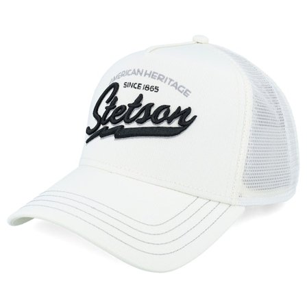 Stetson - White trucker Caps - Big Size American Heritage Classic Off White A-Frame Trucker @ Hatstore