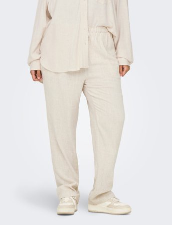 ONLY Carmakoma Carsiesta Hw Pull-Up Linen Bl Pnt - Cream - 54 x 32