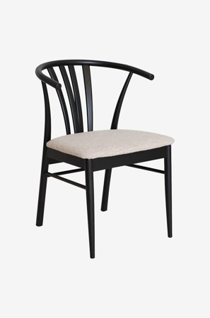 Nordic Furniture Group - Spisebordsstol Aron Bf 2 pack - Sort - Stole med armlæn - Fra Homeroom