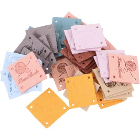 45 st Handgjorda Etiketter Taggar Hål Retro Stil Präglade Läderetiketter