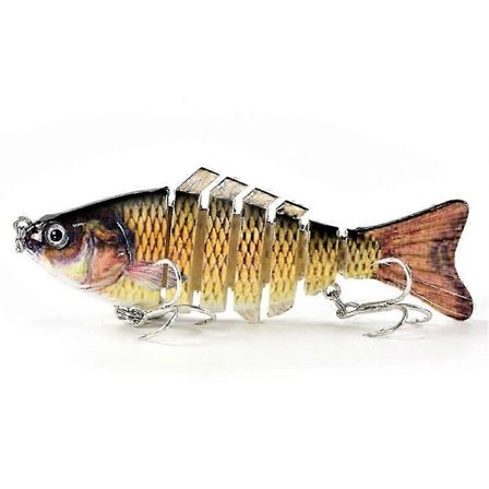 Robotisk Svømme Lokkemad 10cm Multi-sektion Fiskelokkemad med 6 Kroge Livagtig Hårdt Agn