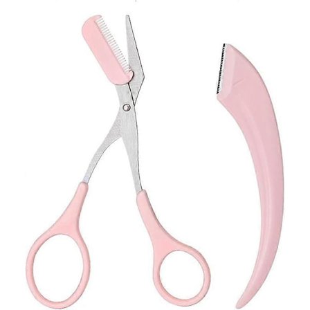 2-pak øjenbrynsformningsværktøj, øjenbrynstrimmer saks med minikam, ekstra øjenbrynskam saks øjenbrynstrimmersæt øjenbrynstrimningsværktøj til