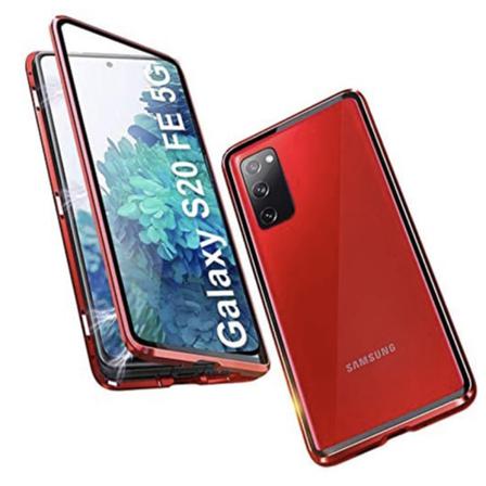 Samsung Galaxy S20 Fe - Dubbelt Magnetiskt Skal Röd