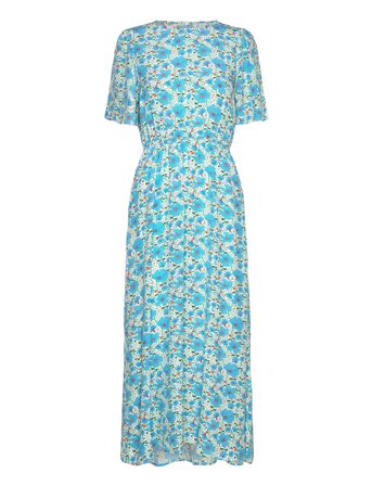 Objmila 2/4 Long Dress 127 Maxikjole Festkjole Blå Object*Betinget Tilbud