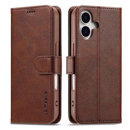 SKALO iPhone 17 LC.IMEEKE Premium PU-læder Flip Cover - Brun