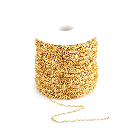 18K ægte guld O-formet smykkekæde DIY smykker øreringe